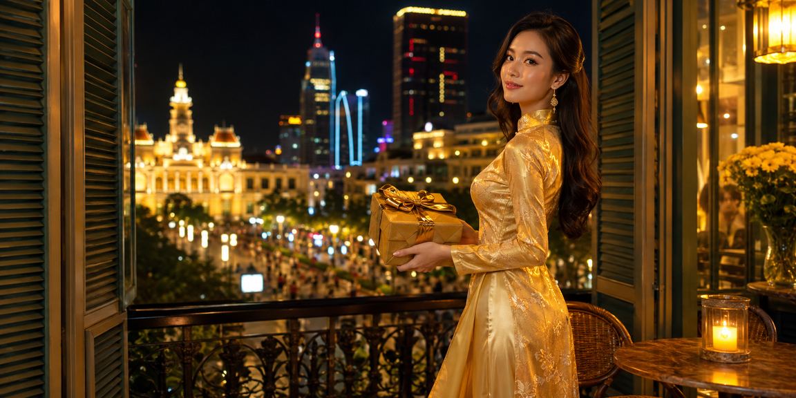 Không khí trải nghiệm slot game tại TP. Hồ Chí Minh với trang phục áo dài truyền thống